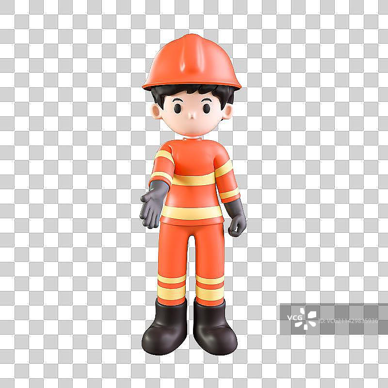 3D卡通消防员图片素材