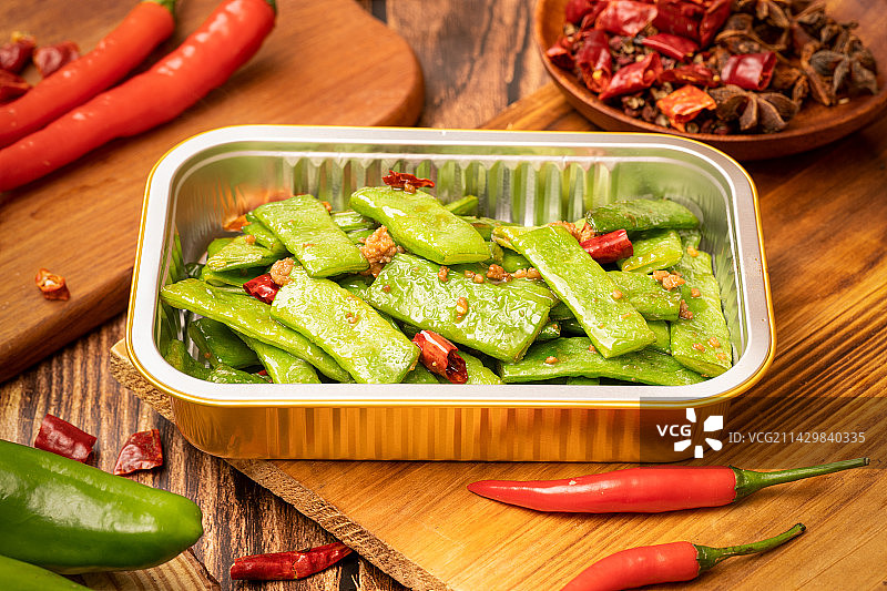 刀豆肉末图片素材