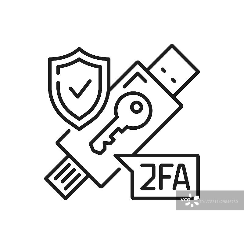 双重身份验证USB密钥令牌图标图片素材