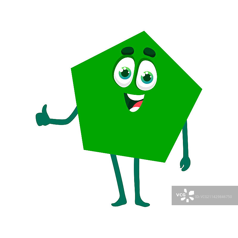 绿色五面体数学形状人物图片素材