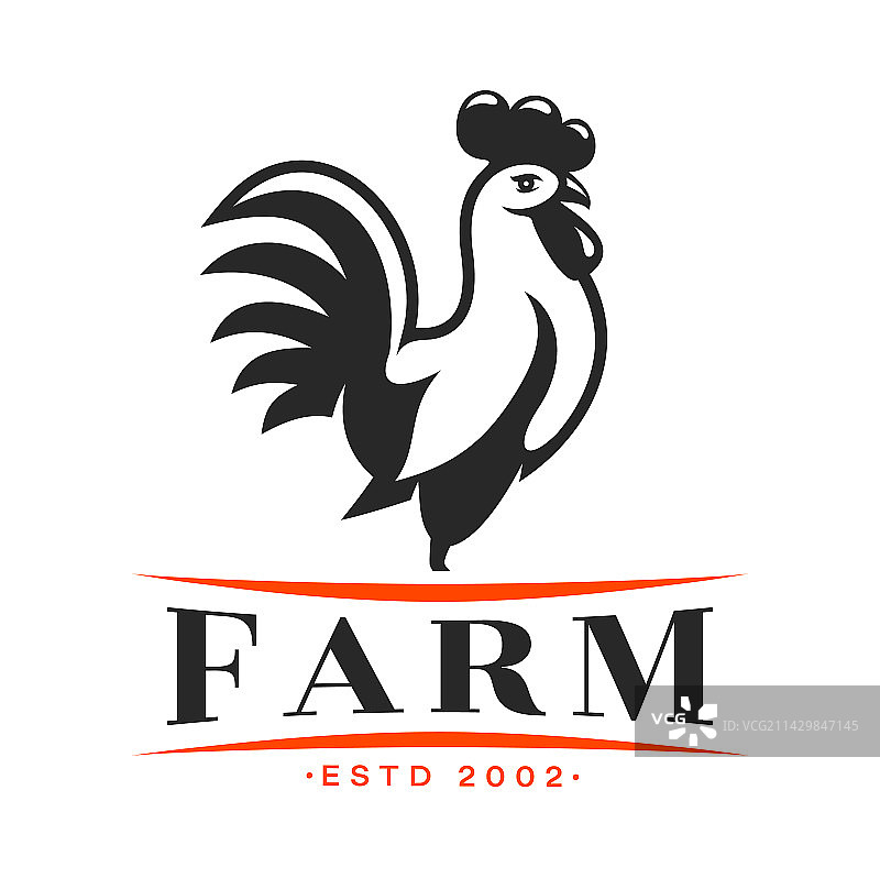 农业和家禽养殖场公鸡图标图片素材