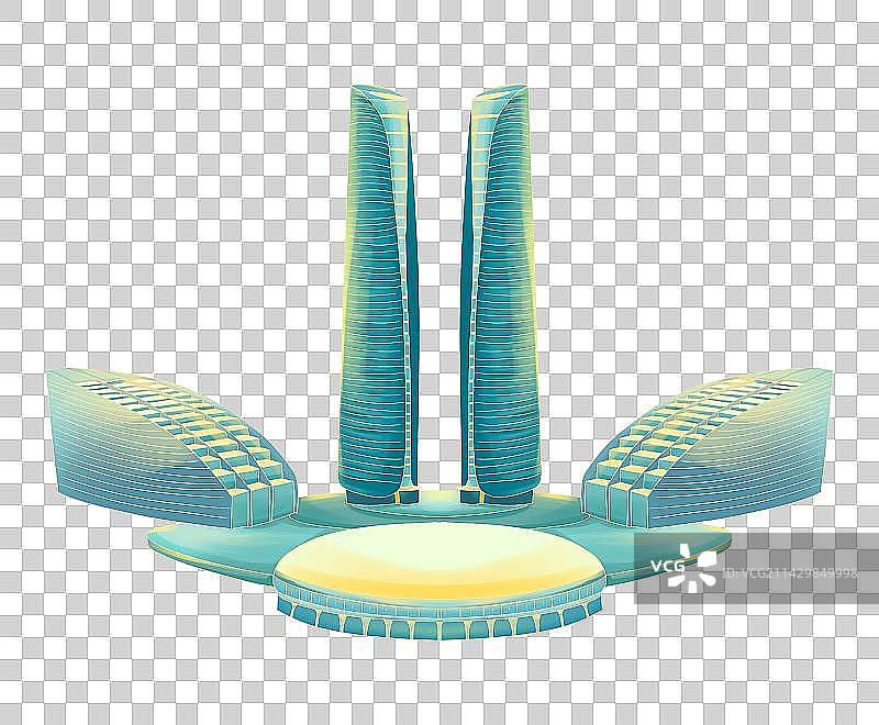 成都金融城双子塔建筑元素图片素材