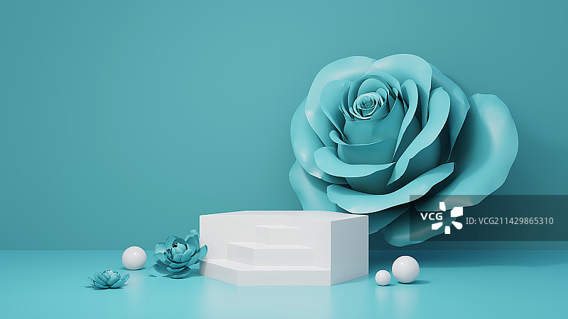 3D花朵产品展台图片素材