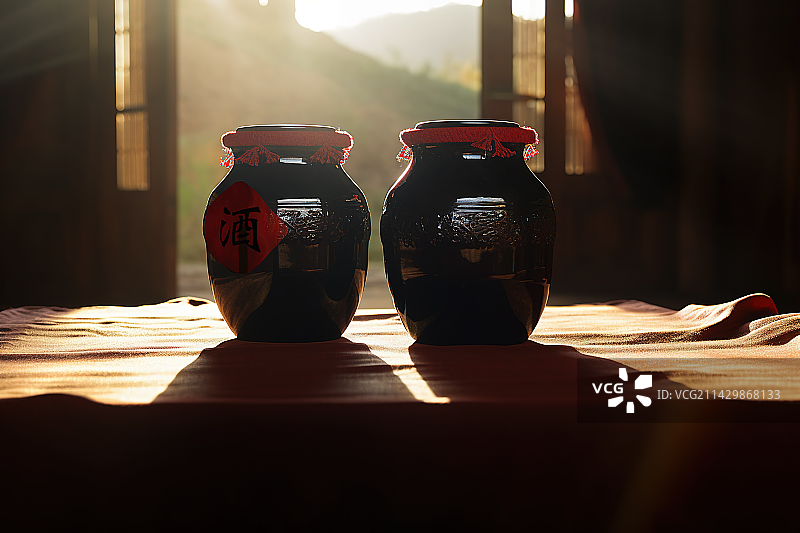 中国酿酒酒文化聚会庆祝酒坛酒杯举杯图片素材