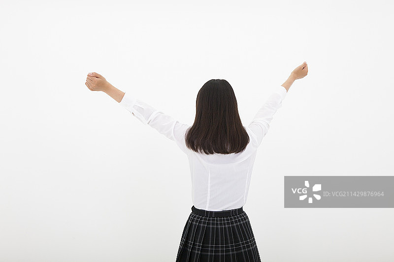 手持白板的高中生图片素材