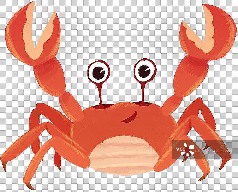 螃蟹举着大钳子爬行元素图片素材