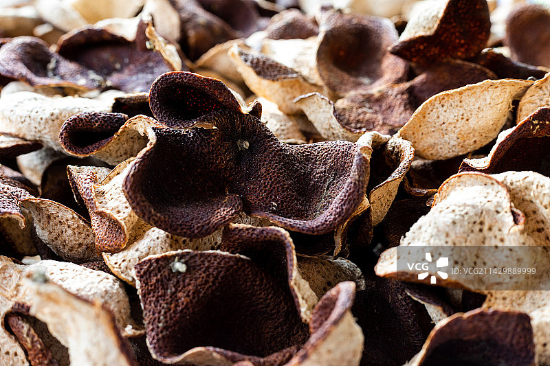 广东省江门市特产新会陈皮干晒制作过程图片素材