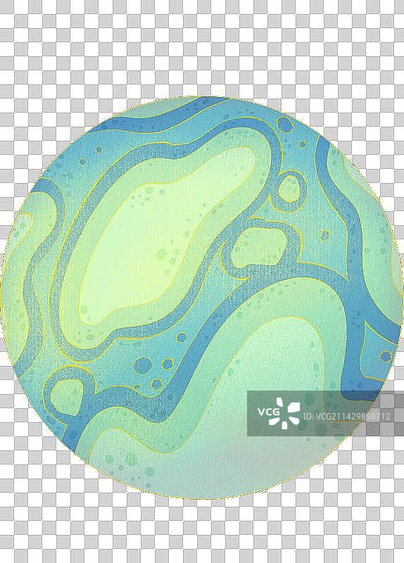 世界地球日-手绘绿色卡通地球星球图片素材