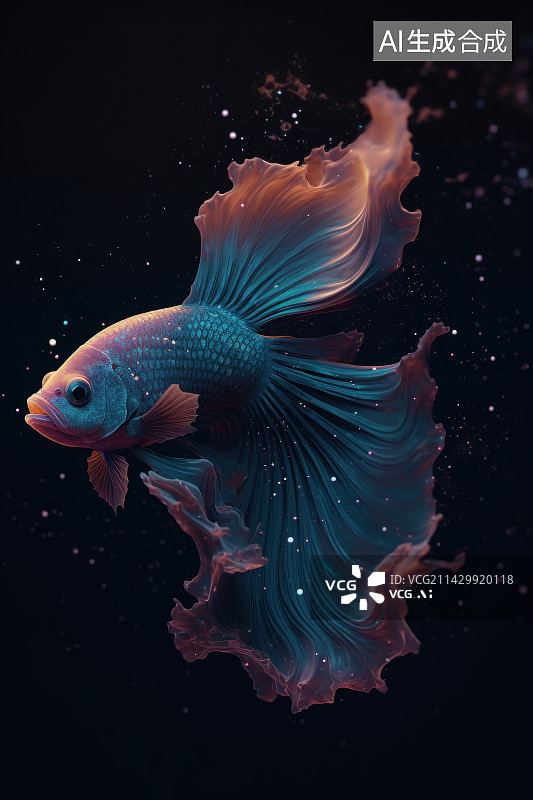 【AI数字艺术】多彩斗鱼图片素材
