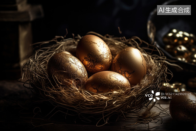 【AI数字艺术】金蛋图片素材