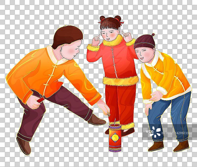 放鞭炮的小孩图片素材