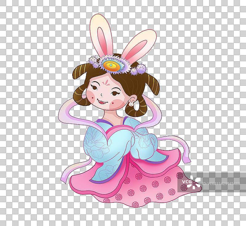 卡通古代女孩 嫦娥图片素材