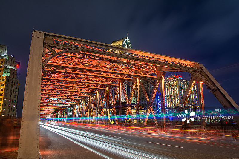 上海外白渡桥夜景图片素材