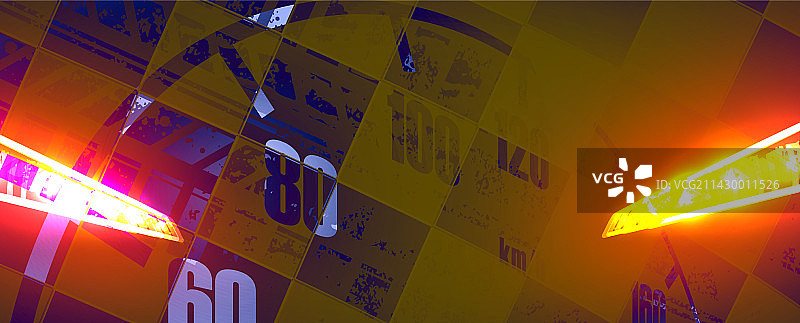 赛车灯光与方格旗图片素材