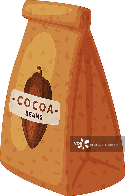 可可豆牛皮纸袋装巧克力产品图片素材