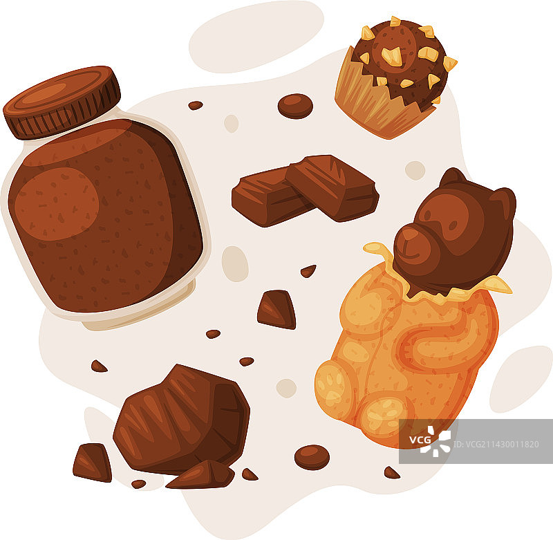 巧克力套装：巧克力酱糖果罐图片素材