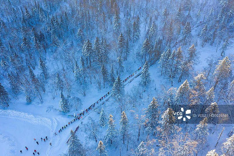 东北黑龙江五常凤凰山雾凇图片素材