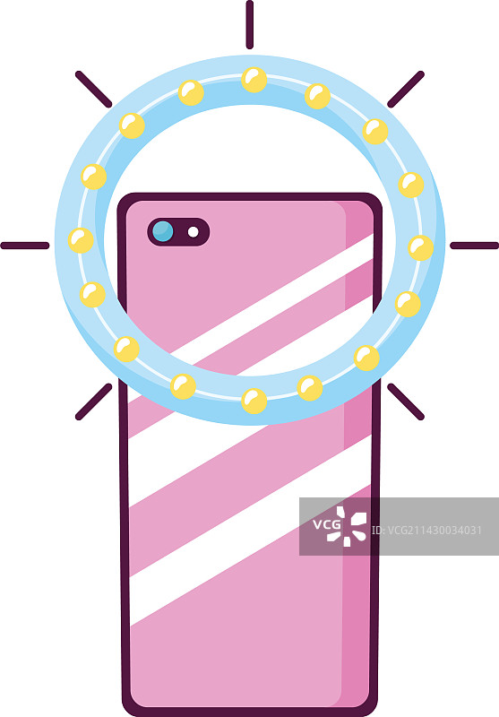 带环形灯的智能手机图片素材