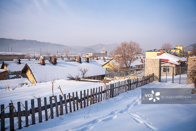 东北横道河子镇图片素材