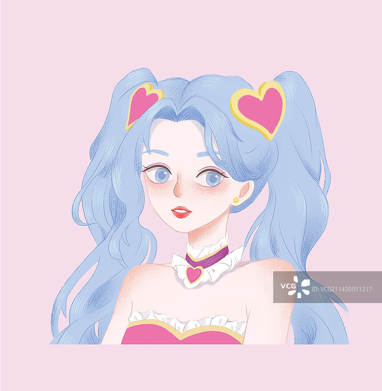 插画少女头像图片素材