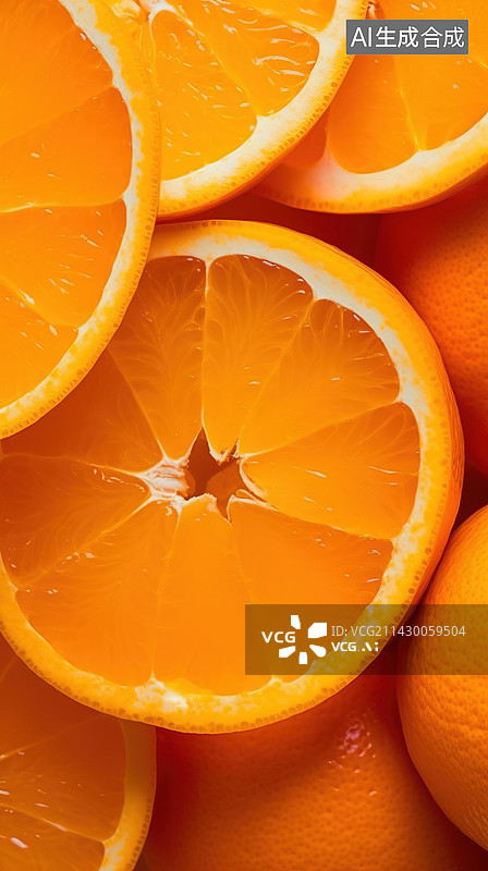 【AI数字艺术】切片的桔子特写图片素材