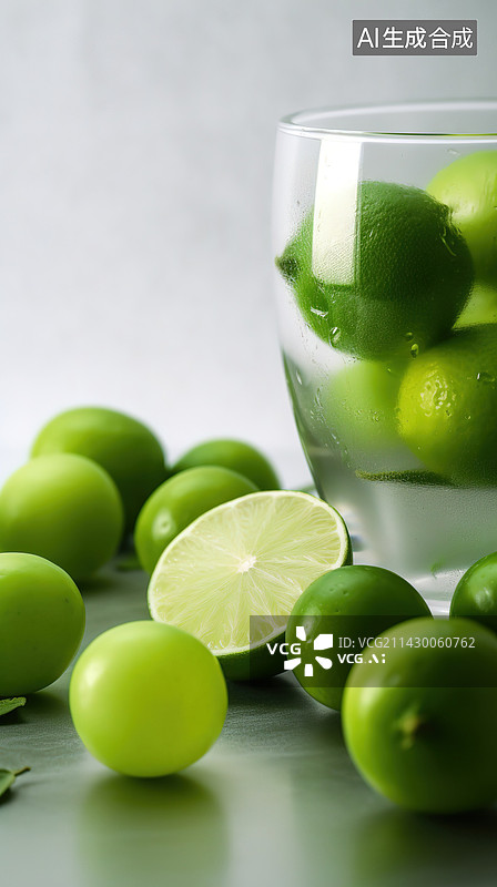 【AI数字艺术】夏季凉饮柠檬水创意摆放图片素材