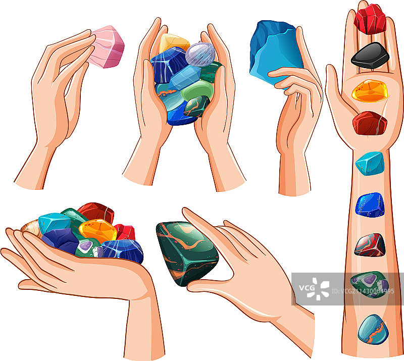 手持疗愈水晶合集图片素材