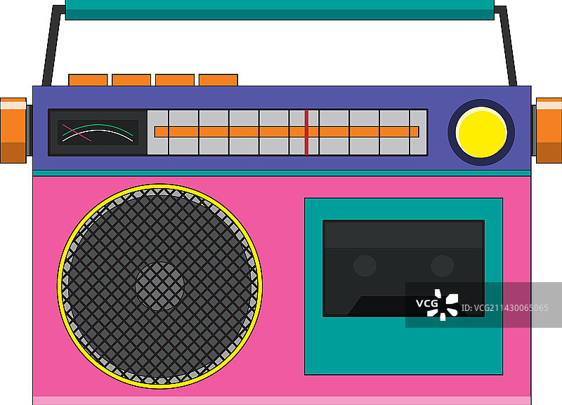 白色背景上的复古收音机图片素材