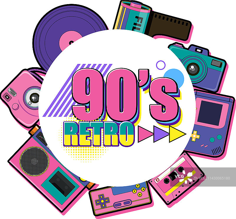 90年代复古风格banner模板图片素材