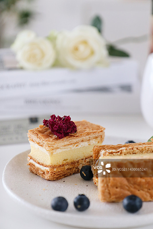 美味的拿破仑蛋糕图片素材