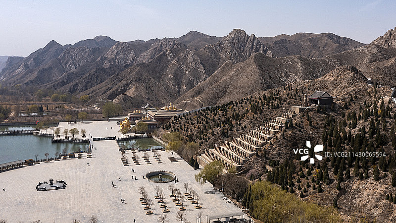 宁夏青铜峡地标航拍初春20230327图片素材