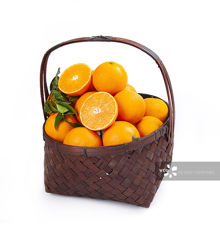 一篮新鲜水果橙子图片素材