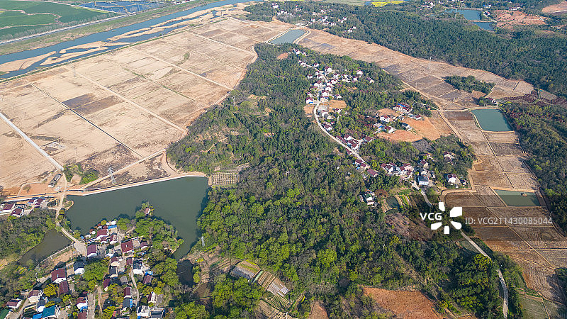 航拍中国安徽省宣城市郎溪县建平镇农村高标准农田图片素材