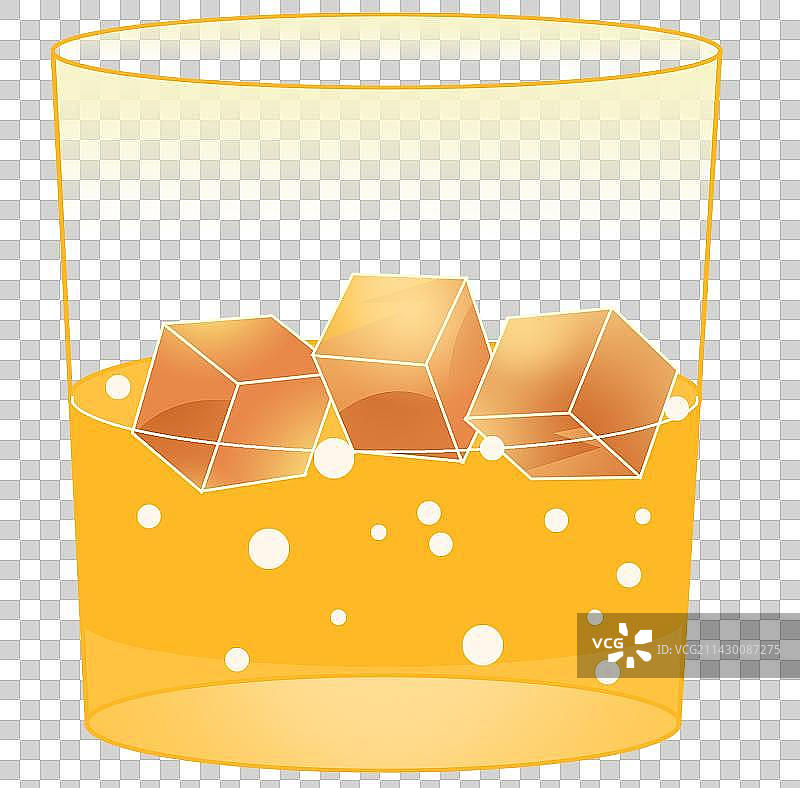 水杯饮料玻璃杯威士忌酒类啤酒洋酒冰块饮食元素插画图片素材