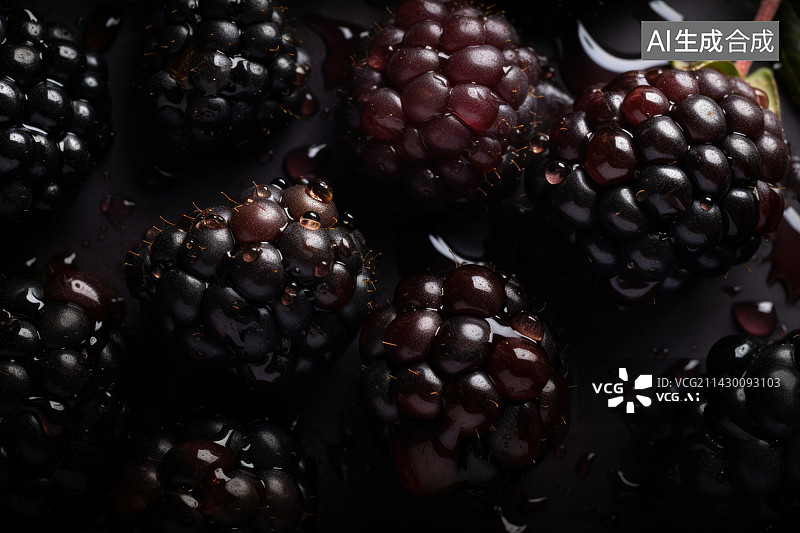 【AI数字艺术】黑刺莓桑葚图片素材