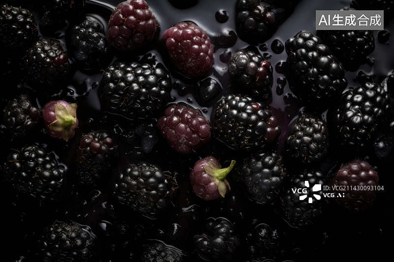 【AI数字艺术】黑刺莓桑葚图片素材
