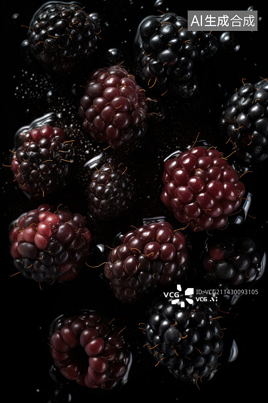 【AI数字艺术】黑刺莓桑葚图片素材