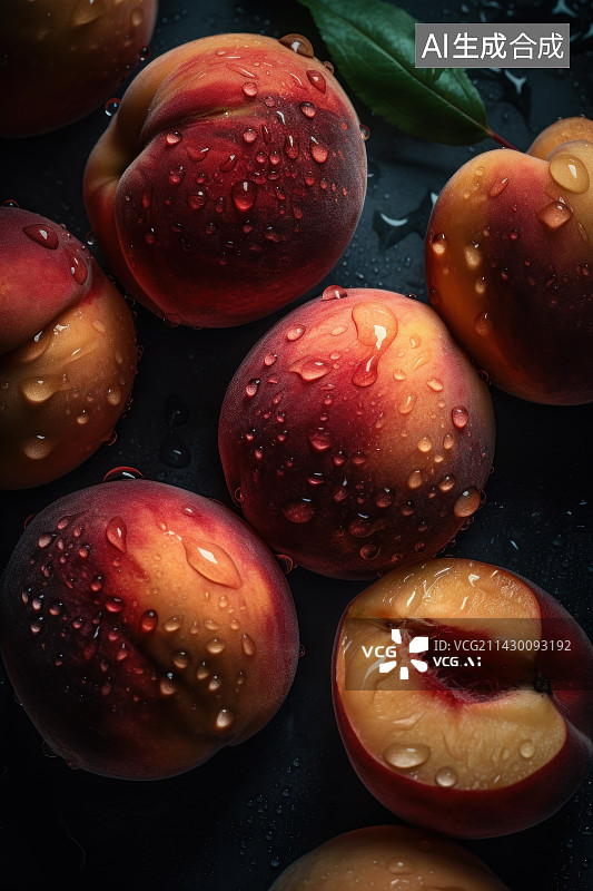 【AI数字艺术】黄桃李子桃子图片素材