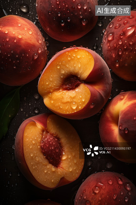 【AI数字艺术】黄桃李子桃子图片素材