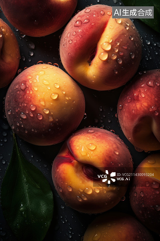 【AI数字艺术】黄桃李子桃子图片素材