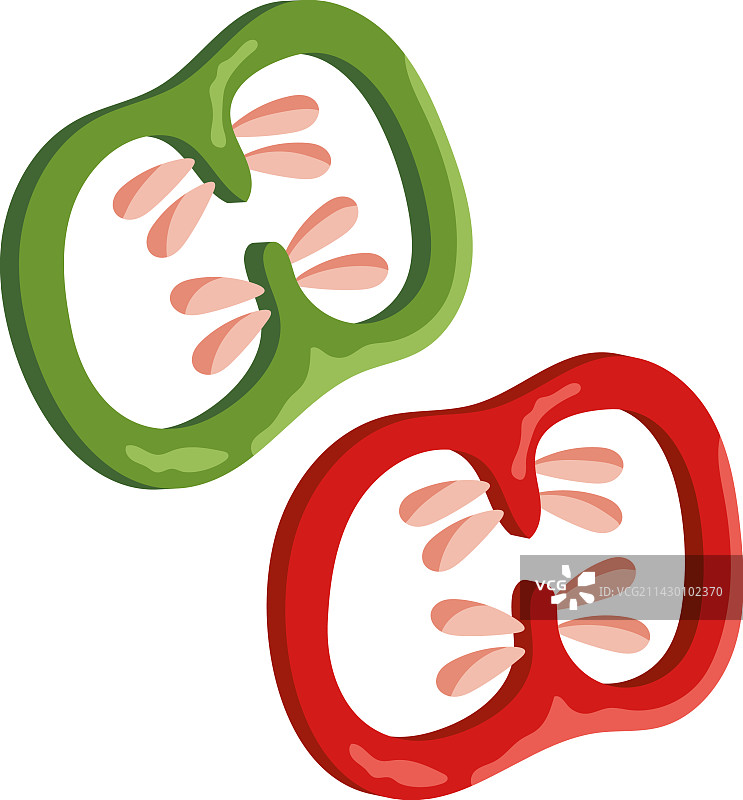 红绿辣椒切片图片素材