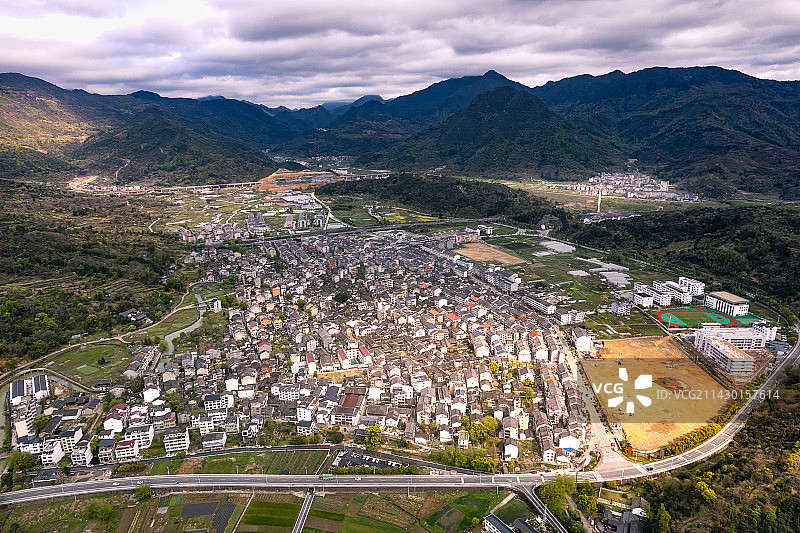 温州市永嘉县枫林镇全景图片素材