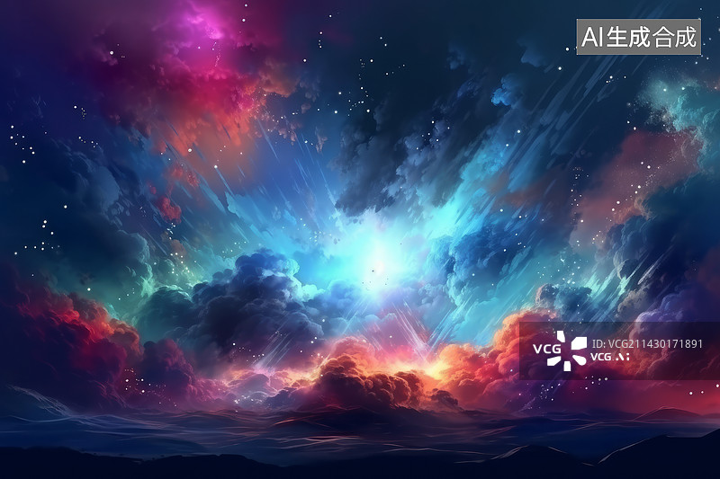【AI数字艺术】绚丽宇宙星云图片素材