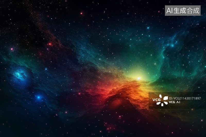 【AI数字艺术】绚丽宇宙星云图片素材