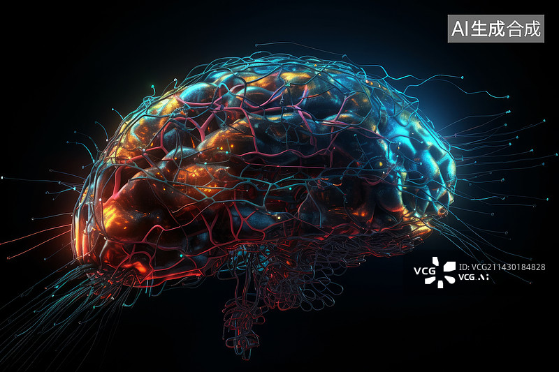 【AI数字艺术】科技大脑图片素材