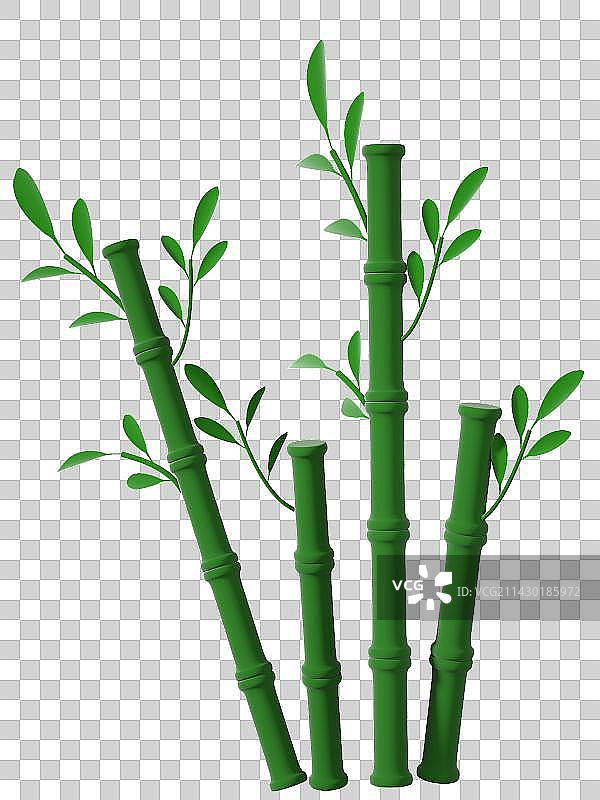 免抠3D竹子竹叶国风国潮庆祝节日新年春节传统素材图片素材