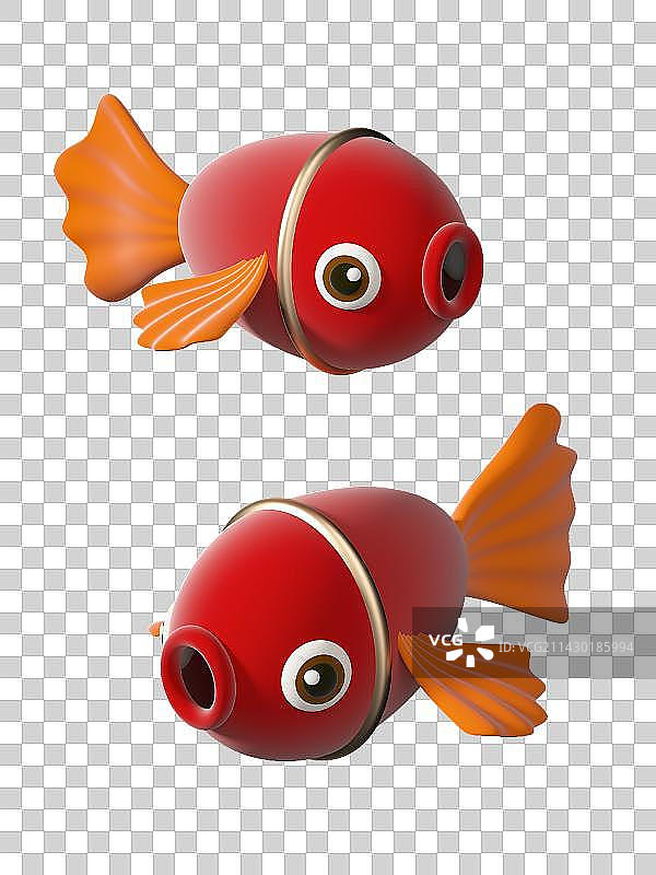 免抠3D金鱼小鱼年年有余装饰国风国潮庆祝节日新年春节传统素材图片素材