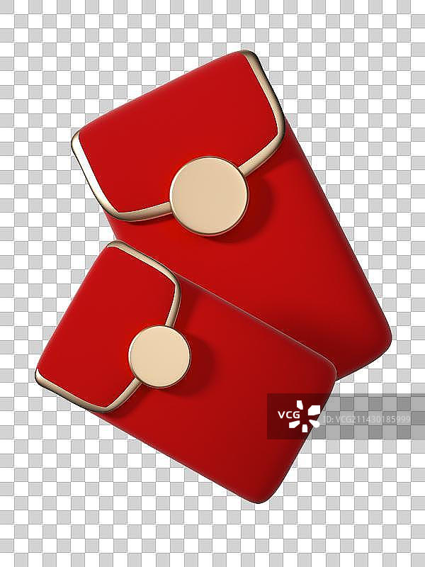 免抠3D大小两个漂浮红包装饰国风国潮庆祝节日新年春节传统素材图片素材