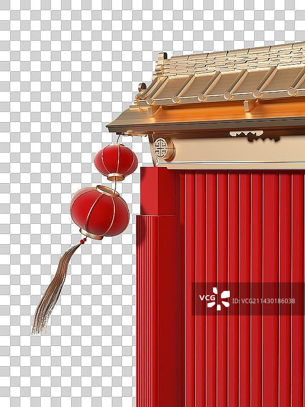 免抠3D灯笼装饰门口建筑装饰国风国潮庆祝节日新年春节传统素材图片素材
