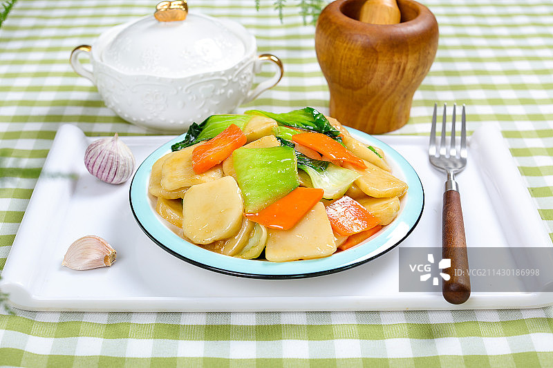 营养美味家常小吃小炒年糕图片素材